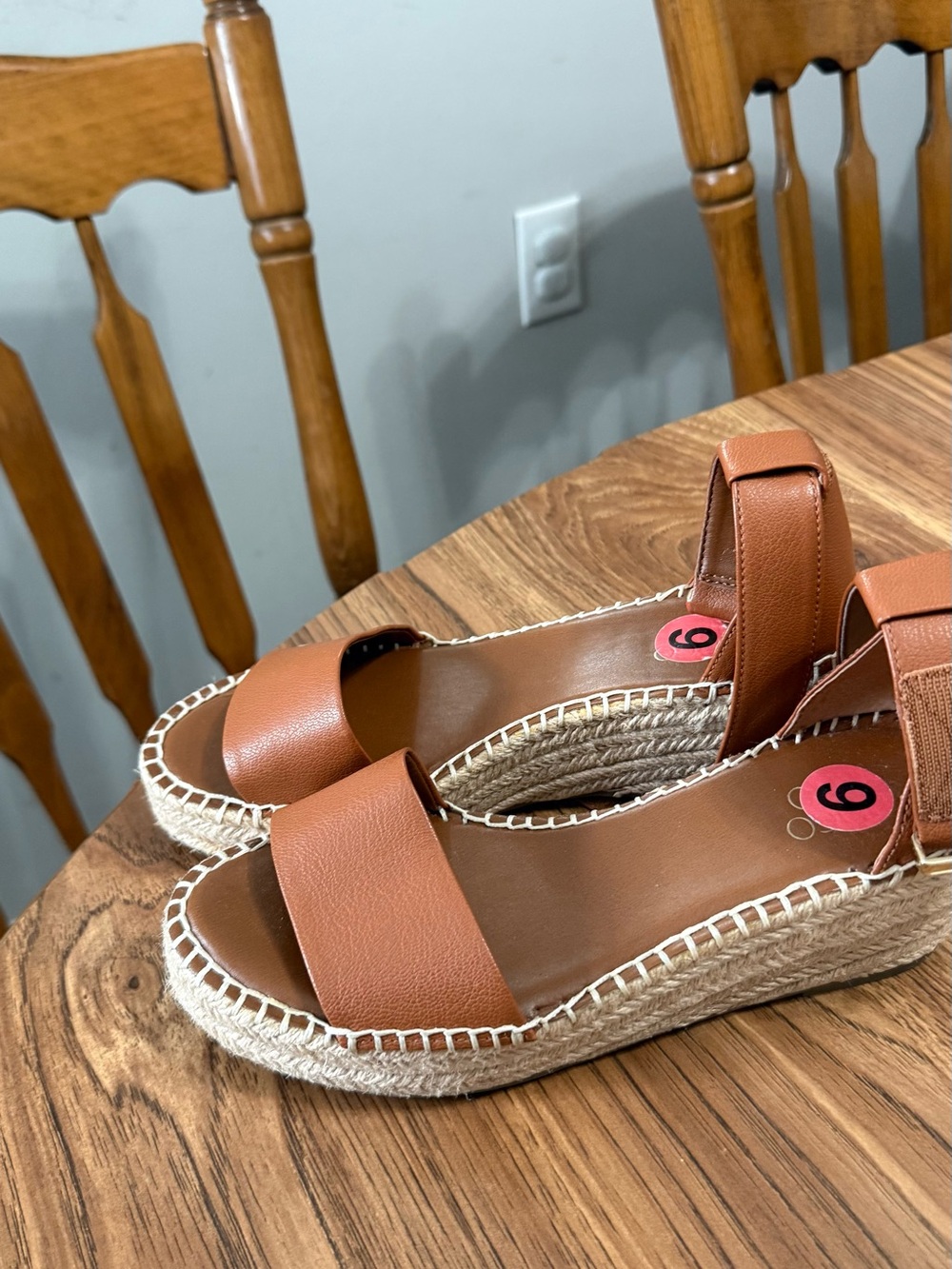 Franco Sarto Tan Espadrille Wedge Sandals